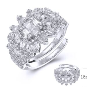 SJ38457, Ladies' Moissanite Ring, S925, Rhodium Plated, White, 4.56g