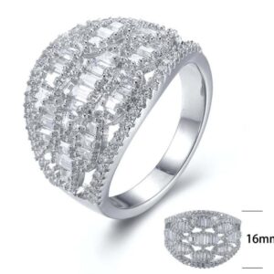 SJ27244, Ladies' Moissanite Ring, S925, Rhodium Plated, White, 0.17g