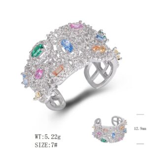 SJ49130, Ladies' Moissanite Ring, S925, Rhodium Plated, White, 5.45g