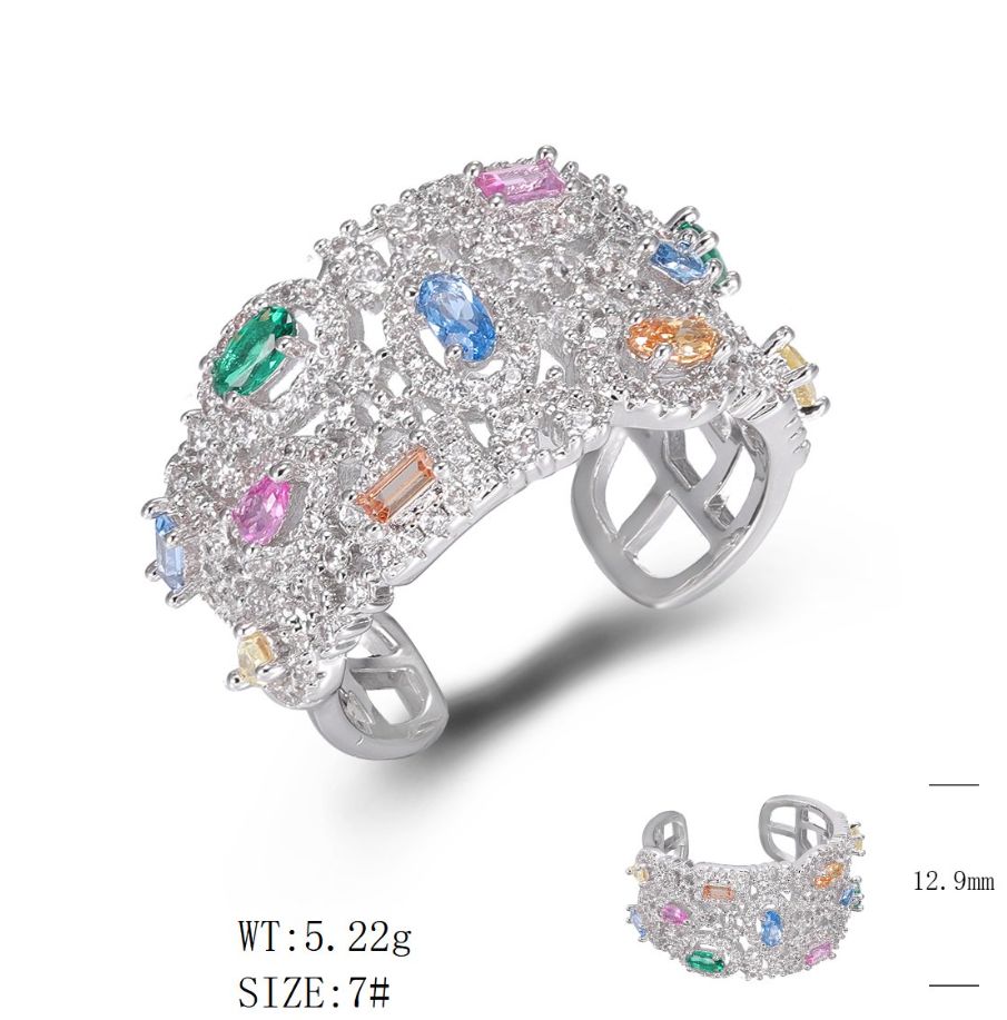 SJ49130, Ladies' Moissanite Ring, S925, Rhodium Plated, White, 5.45g