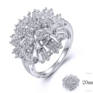 SJ35798, Ladies' Moissanite Ring, S925, Rhodium Plated, White, 4.8g