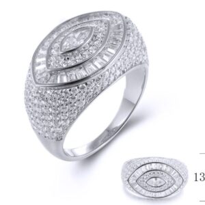 SJ38338, Ladies' Moissanite Ring, S925, Rhodium Plated, White, 6.81g