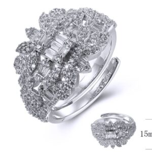 SJ38456, Ladies' Moissanite Ring, S925, Rhodium Plated, White, 4.35g