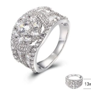 SJ40045, Ladies' Moissanite Ring, S925, Rhodium Plated, White, 0.94g