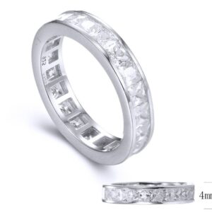 SJ34903, Ladies' Moissanite Ring, S925, Rhodium Plated, White, 3.8g
