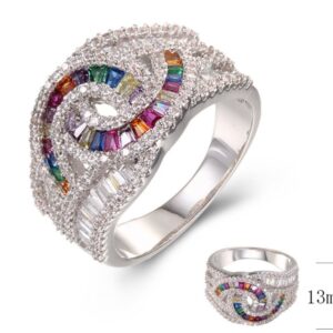 SJ37794, Ladies' Moissanite Ring, S925, Rhodium Plated, White, 6.26g
