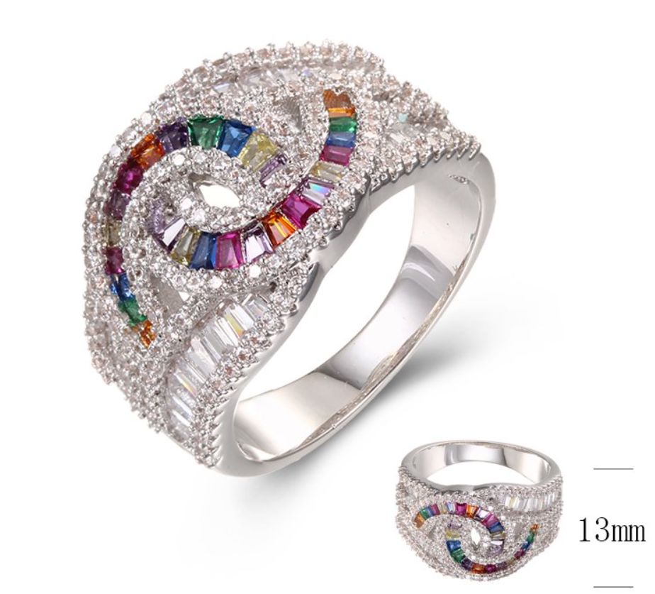 SJ37794, Ladies' Moissanite Ring, S925, Rhodium Plated, White, 6.26g