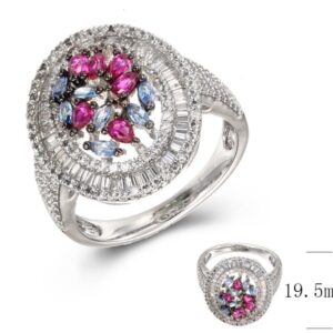 SJ36522, Ladies' Moissanite Ring, S925, Rhodium Plated, White, 4.76g