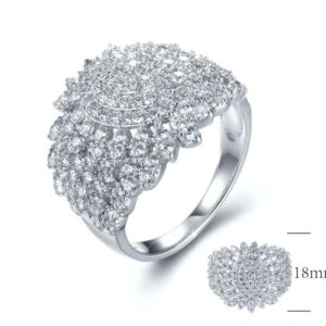 SJ28937, Ladies' Moissanite Ring, S925, Rhodium Plated, White, 5.29g