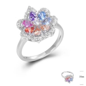 SJ44886, Ladies' Moissanite Ring, S925, Rhodium Plated, White, 4g