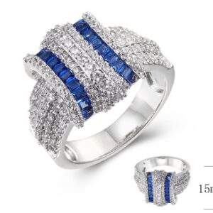 SJ37361, Ladies' Moissanite Ring, S925, Rhodium Plated, White, 7.49g