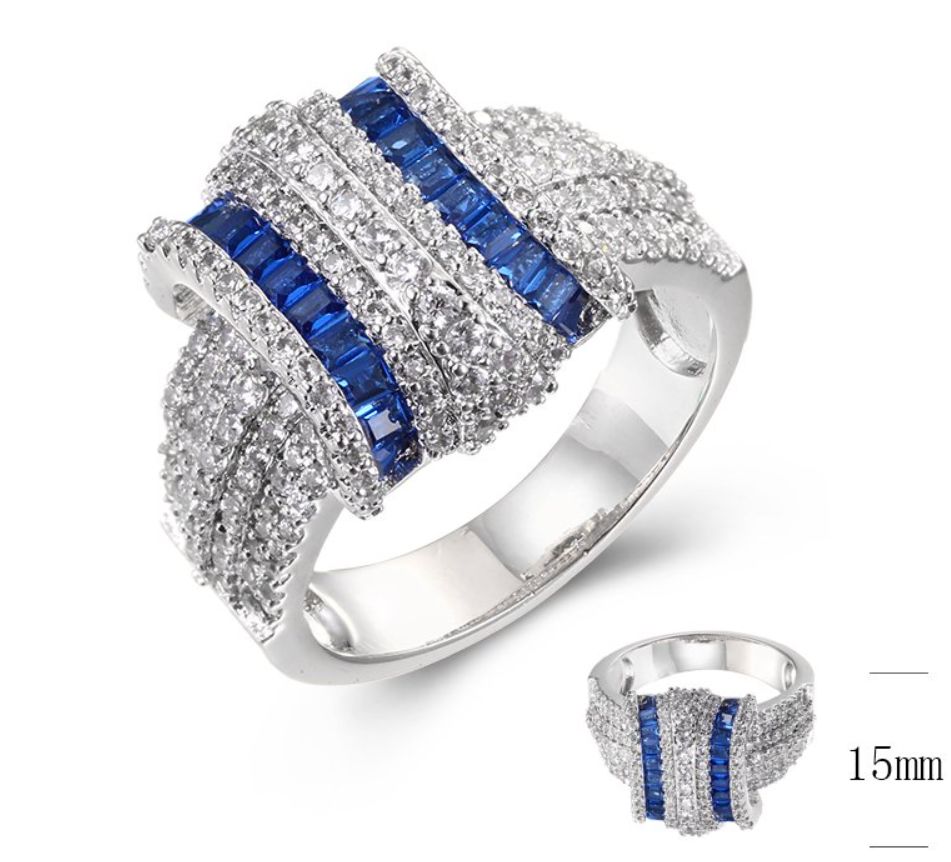 SJ37361, Ladies' Moissanite Ring, S925, Rhodium Plated, White, 7.49g