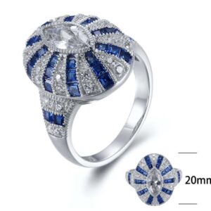 SJ27047, Ladies' Moissanite Ring, S925, Rhodium Plated, White, 7.33g