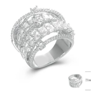 SJ46441, Ladies' Moissanite Ring, S925, Rhodium Plated, White, 10.43g