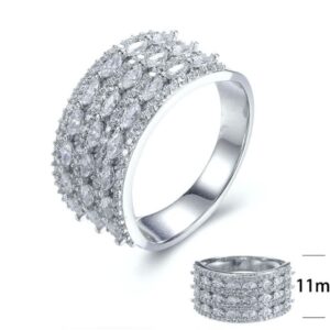SJ26995, Ladies' Moissanite Ring, S925, Rhodium Plated, White, 5.68g
