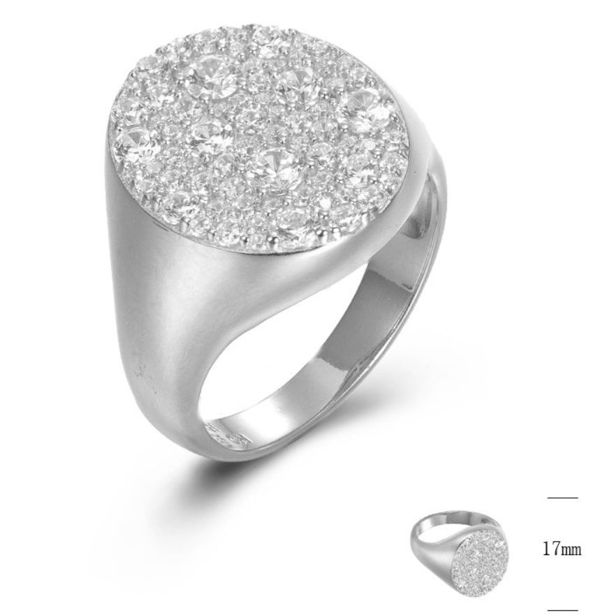 SJ45044, Ladies' Moissanite Ring, S925, Rhodium Plated, White, 6.01g