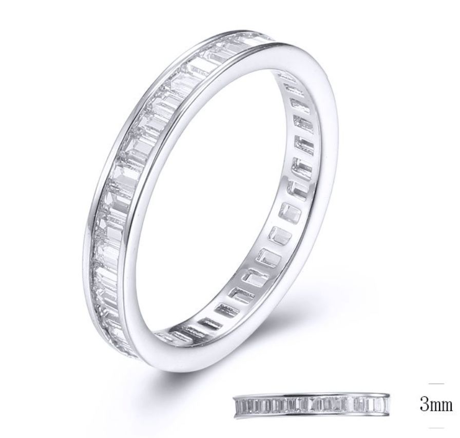 SJ31798, Ladies' Moissanite Ring, S925, Rhodium Plated, White, 1.79g