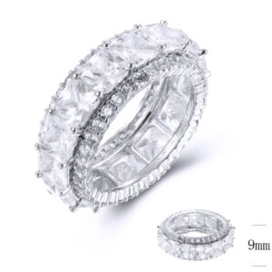 SJ38691, Ladies' Moissanite Ring, S925, Rhodium Plated, White, 7.63g