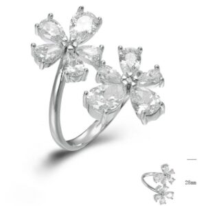 SJ44814, Ladies' Moissanite Ring, S925, Rhodium Plated, White, 5g