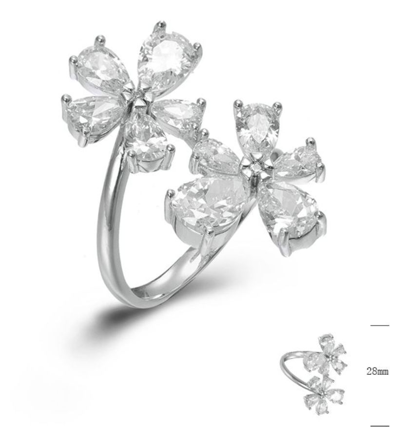 SJ44814, Ladies' Moissanite Ring, S925, Rhodium Plated, White, 5g