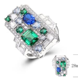 SJ38818, Ladies' Moissanite Ring, S925, Rhodium Plated, White, 7.82g