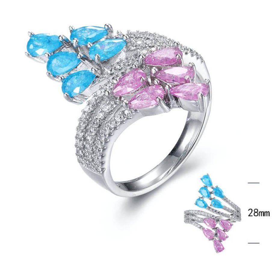 SJ30052, Ladies' Moissanite Ring, S925, Rhodium Plated, White, 4.95g