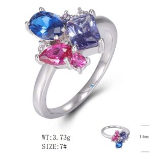 SJ49282, Ladies' Moissanite Ring, S925, Rhodium Plated, White, 3.93g
