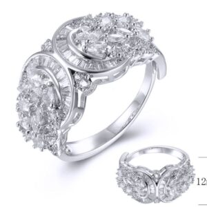 SJ38111, Ladies' Moissanite Ring, S925, Rhodium Plated, White, 4.85g