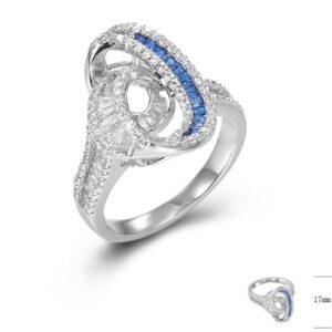 SJ43487, Ladies' Moissanite Ring, S925, Rhodium Plated, White, 4.7g