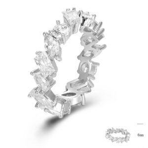 SJ45406, Ladies' Moissanite Ring, S925, Rhodium Plated, White, 3.81g