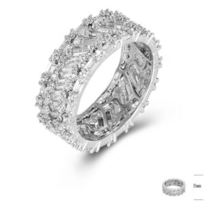 SJ43454, Ladies' Moissanite Ring, S925, Rhodium Plated, White, 6.23g