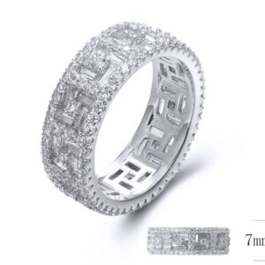 SJ34112, Ladies' Moissanite Ring, S925, Rhodium Plated, White, 5.37g