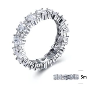 SJ27462, Ladies' Moissanite Ring, S925, Rhodium Plated, White, 3.66g