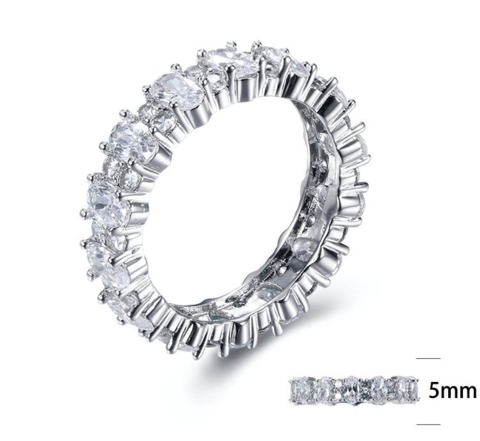 SJ27462, Ladies' Moissanite Ring, S925, Rhodium Plated, White, 3.66g