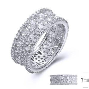 SJ34106, Ladies' Moissanite Ring, S925, Rhodium Plated, White, 4.4g