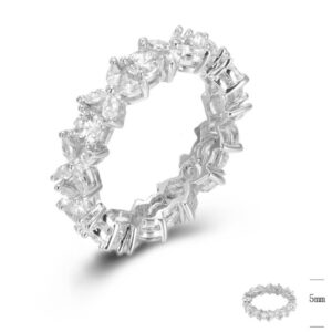 SJ45702, Ladies' Moissanite Ring, S925, Rhodium Plated, White, 3.2g