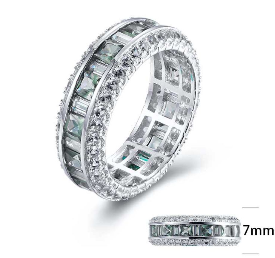 SJ22506, Ladies' Moissanite Ring, S925, Rhodium Plated, White, 5.3g
