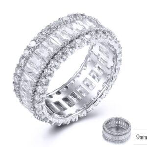 SJ33177, Ladies' Moissanite Ring, S925, Rhodium Plated, White, 5.4g