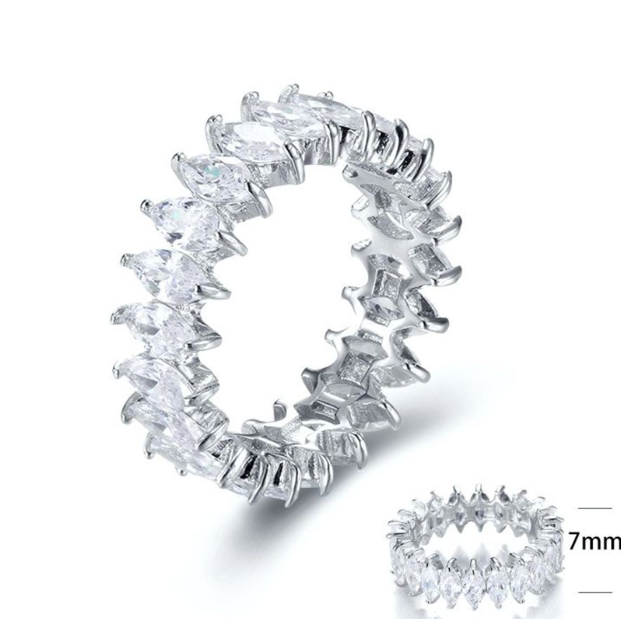 SJ28580, Ladies' Moissanite Ring, S925, Rhodium Plated, White, 5.2g
