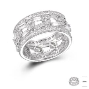 SJ43461, Ladies' Moissanite Ring, S925, Rhodium Plated, White, 6.26g