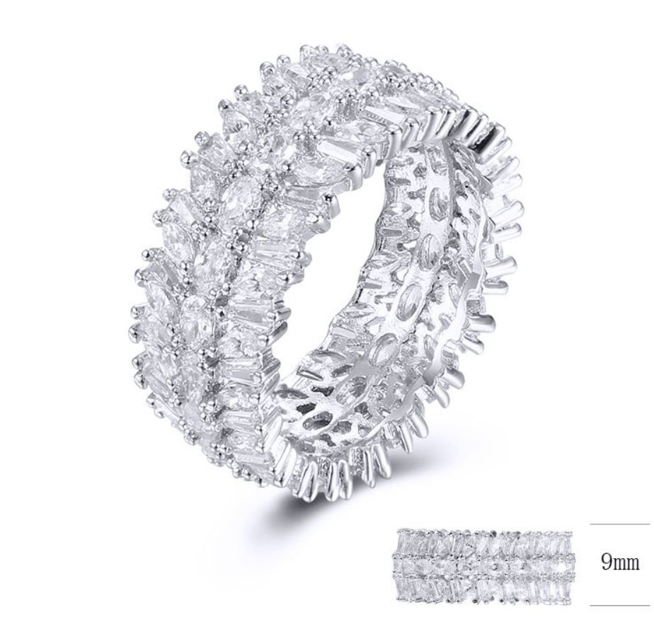 SJ32181, Ladies' Moissanite Ring, S925, Rhodium Plated, White, 5.04g