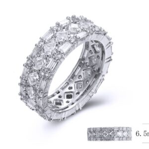 SJ34110, Ladies' Moissanite Ring, S925, Rhodium Plated, White, 5.03g