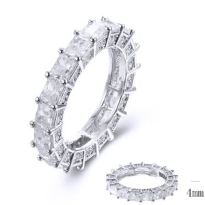 SJ37774, Ladies' Moissanite Ring, S925, Rhodium Plated, White, 4.61g