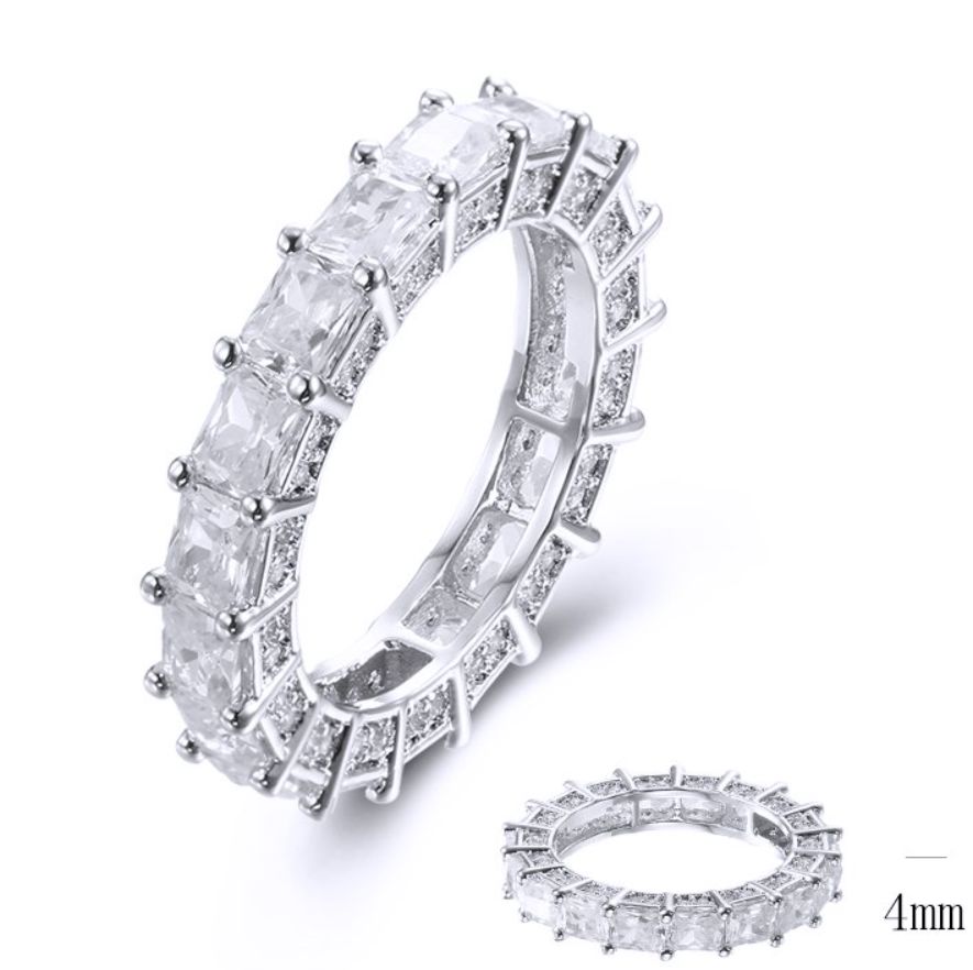 SJ37774, Ladies' Moissanite Ring, S925, Rhodium Plated, White, 4.61g