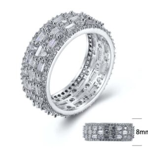 SJ26999, Ladies' Moissanite Ring, S925, Rhodium Plated, White, 6.85g
