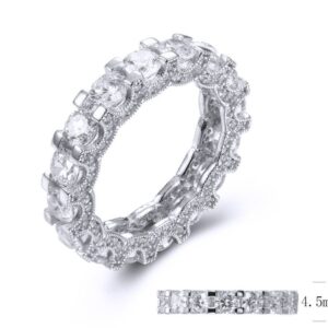 SJ36751, Ladies' Moissanite Ring, S925, Rhodium Plated, White, 5.12g