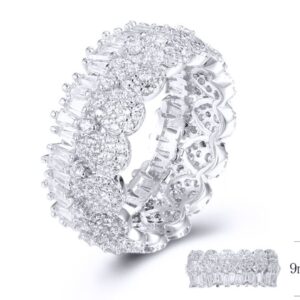 SJ32117, Ladies' Moissanite Ring, S925, Rhodium Plated, White, 5.92g