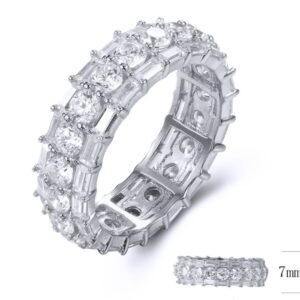SJ26400, Ladies' Moissanite Ring, S925, Rhodium Plated, White, 4.92g