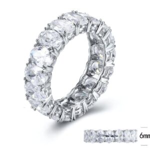 SJ30424, Ladies' Moissanite Ring, S925, Rhodium Plated, White, 4.45g