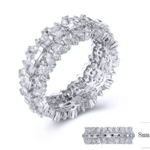 SJ32180, Ladies' Moissanite Ring, S925, Rhodium Plated, White, 4.54g